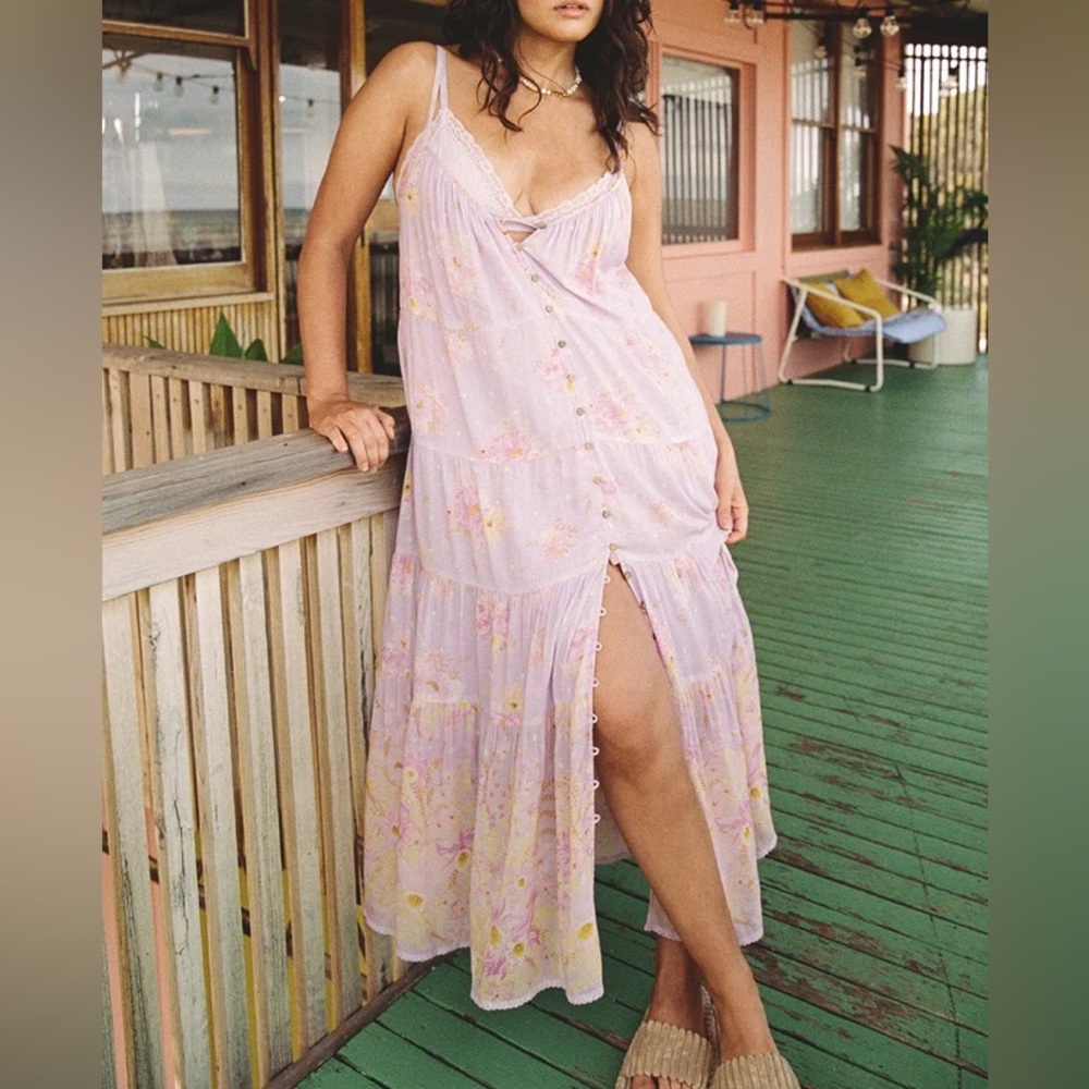 Spell Lei Lei strappy dress in lavender floral